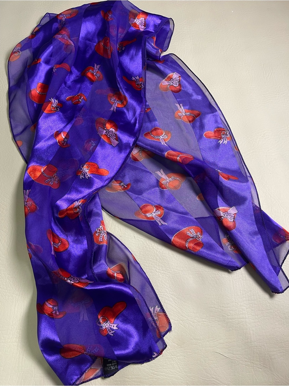 Vintage Red Hat Society Purple Scarf